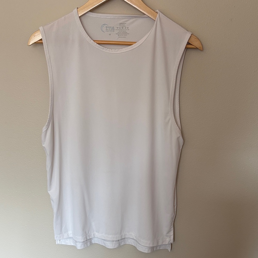 ZYIA Classic White Muscle Tee
